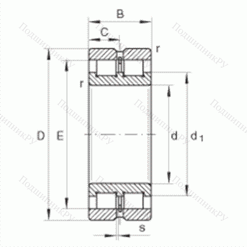 Подшипник роликовый радиальный SL 024864 от производителя  INA