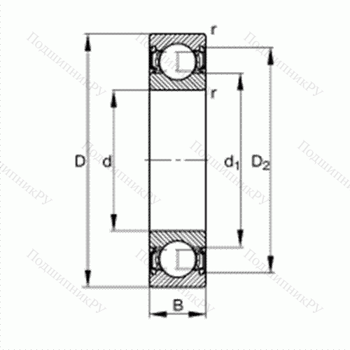 Подшипник шариковый радиальный 6003-2RSR от производителя  FAG Подшипник шариковый радиальный 6003-2RSR от производителя  FAG