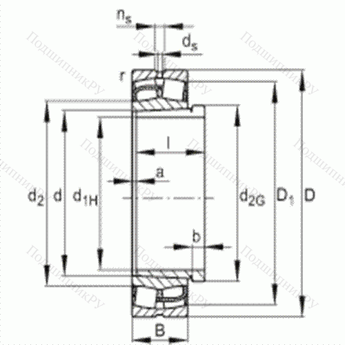 Подшипник роликовый самоустанавливающийся 24052-E 1-K 30 + AH 24052 от производителя  FAG Подшипник роликовый самоустанавливающийся 24052-E 1-K 30 + AH 24052 от производителя  FAG