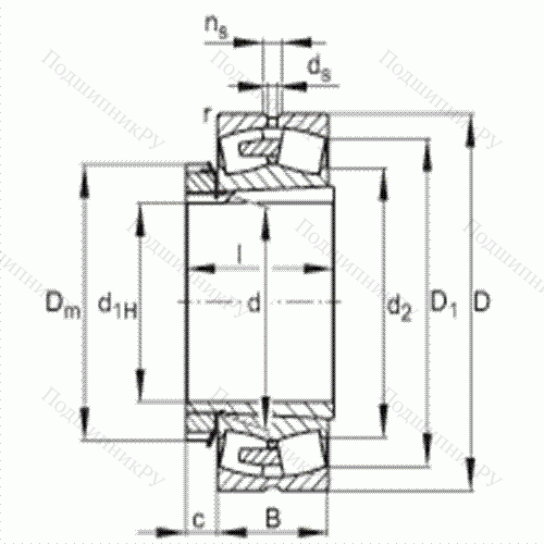 Подшипник роликовый самоустанавливающийся 23164-E 1A-K-MB 1 + H 3164-HG от производителя  FAG Подшипник роликовый самоустанавливающийся 23164-E 1A-K-MB 1 + H 3164-HG от производителя  FAG