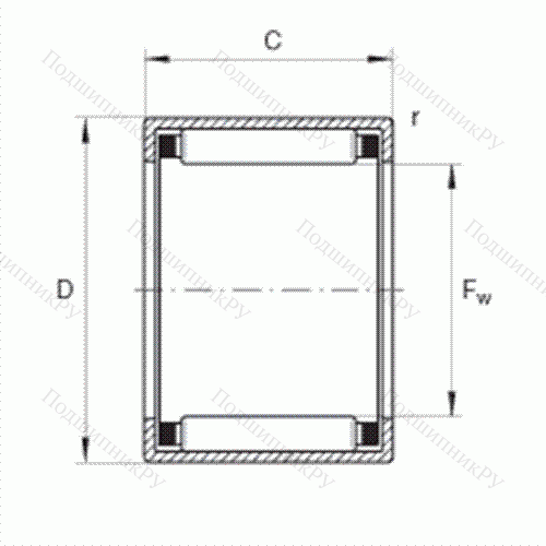 Подшипник роликовый игольчатый с одним наружным штампованным кольцом HK 1010