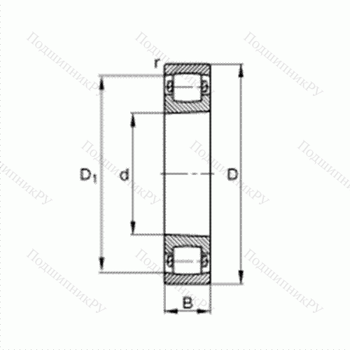 Подшипник роликовый однорядный сферический 20311-K-TVP-C 3 от производителя  FAG Подшипник роликовый однорядный сферический 20311-K-TVP-C 3 от производителя  FAG