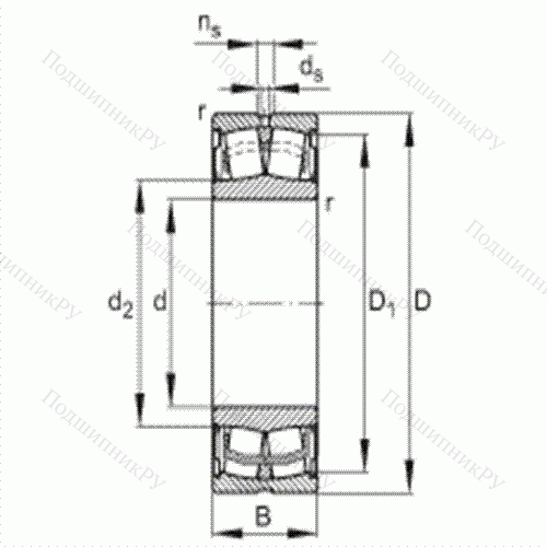 Подшипник роликовый самоустанавливающийся со встроенными уплотнениями  WS 22311-E 1-2RSR от производителя  FAG Подшипник роликовый самоустанавливающийся со встроенными уплотнениями  WS 22311-E 1-2RSR от производителя  FAG