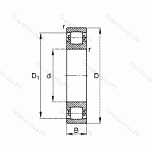 Подшипник роликовый однорядный сферический 20310-TVP от производителя  FAG Подшипник роликовый однорядный сферический 20310-TVP от производителя  FAG