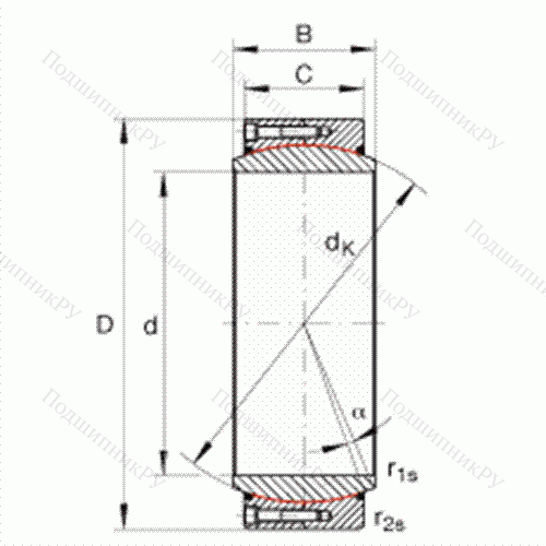 Подшипник шарнирный GE 340-DW-2RS 2