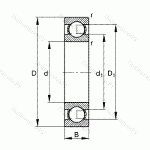 Подшипник шариковый радиальный 6303 от производителя  FAG Подшипник шариковый радиальный 6303 от производителя  FAG